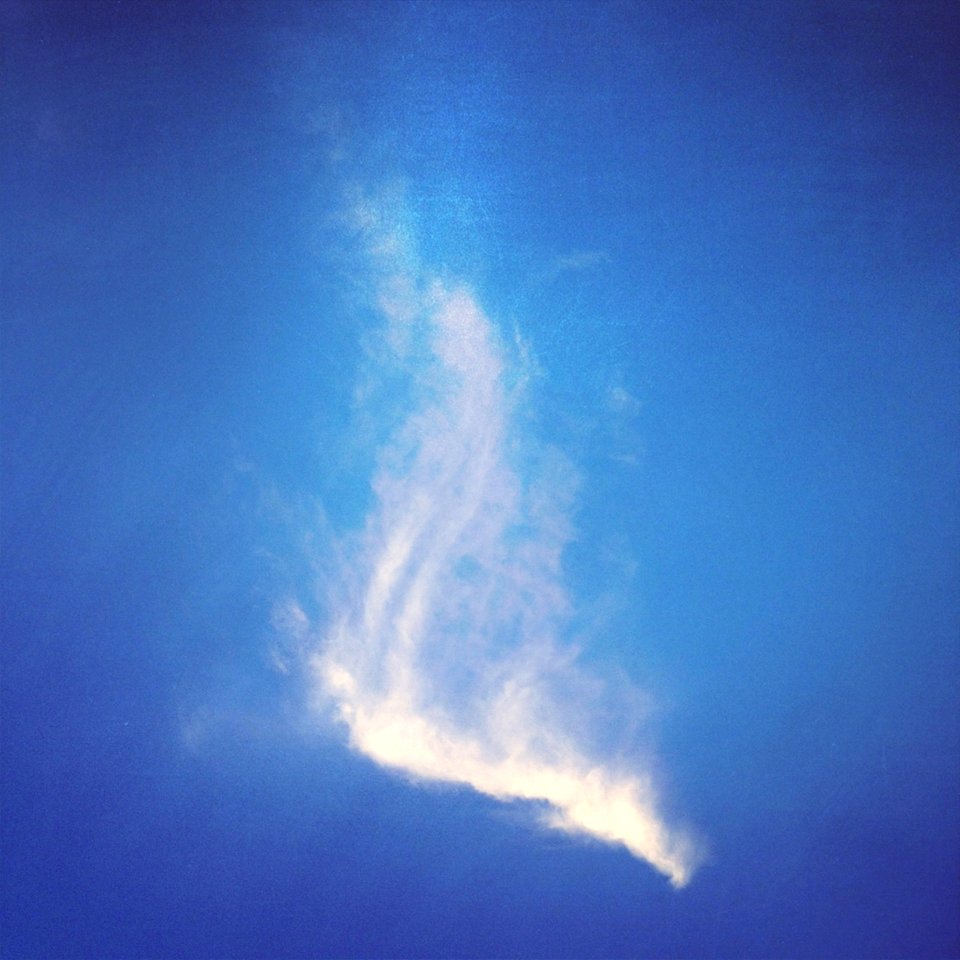 White Smoke On Blue Background