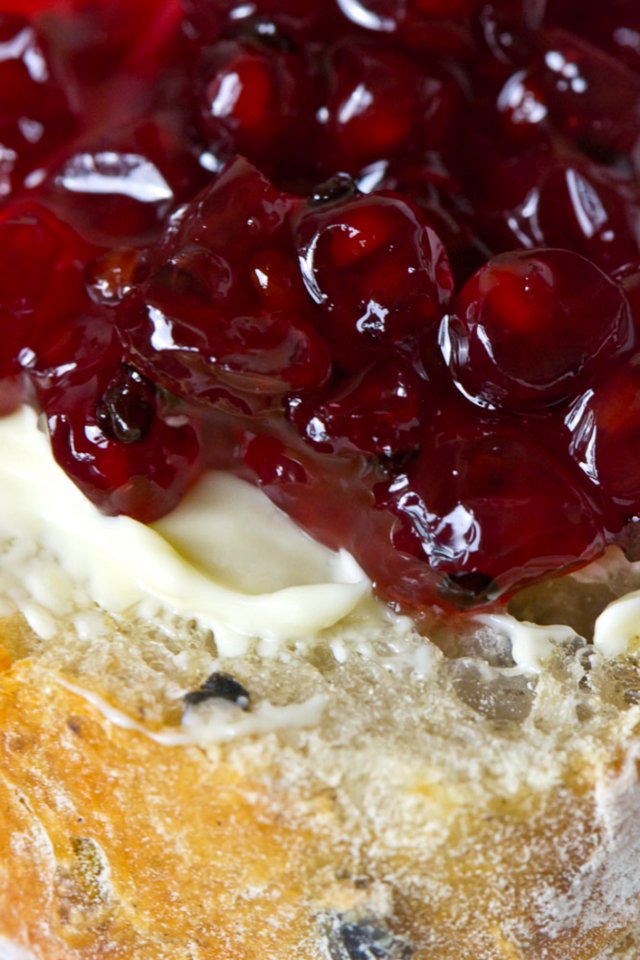 Cranberry Jam On Buttered Bread