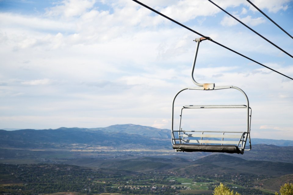 Landscape With Single Empty Ski Lift