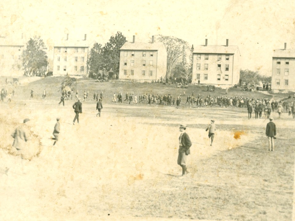 Baseball In Front Of The Latin Commons At Phillips Academy 1899-1900