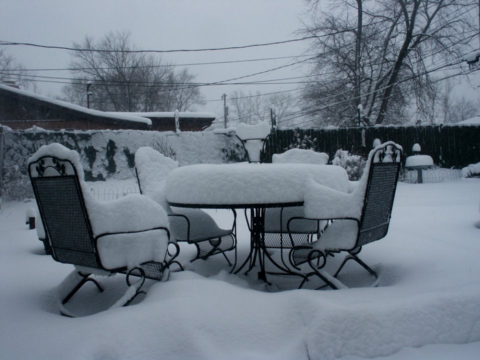 Snow Covered Patio Furniture