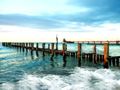 Wooden Pier In Waves photo