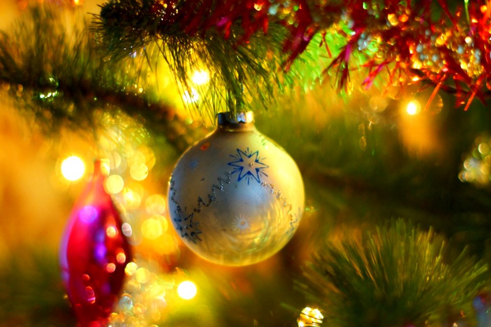 Christmas Ornament On Tree