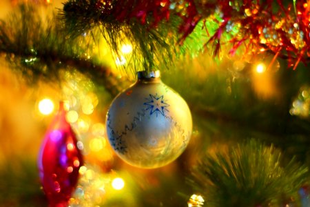 Christmas Ornament On Tree