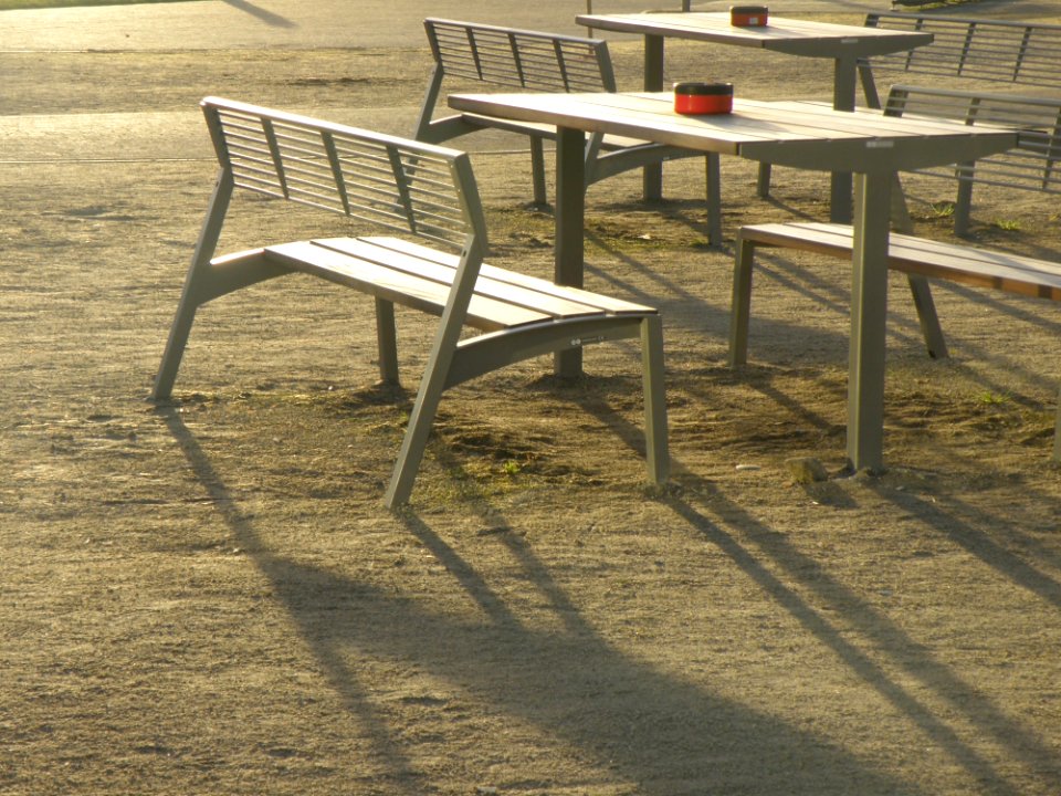 Empty Tables And Chairs Outdoors