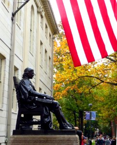 Harvard Statue Flag photo