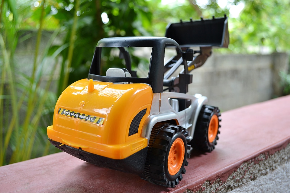 Backhoe close-up wheels