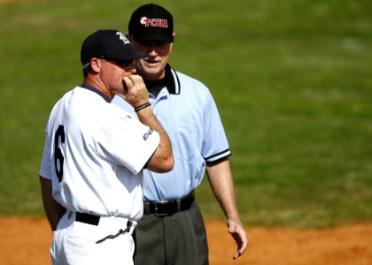 Baseball Player And Umpire photo