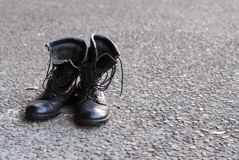 Leather black shoes