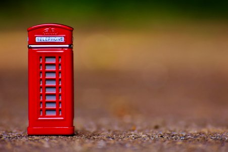 Red Telephone Booth Miniature Focus Photo
