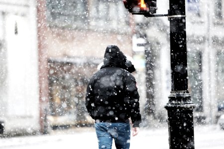 Man Walk In The Storm
