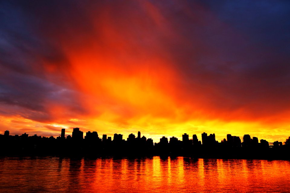 Amazing Sunset On The City
