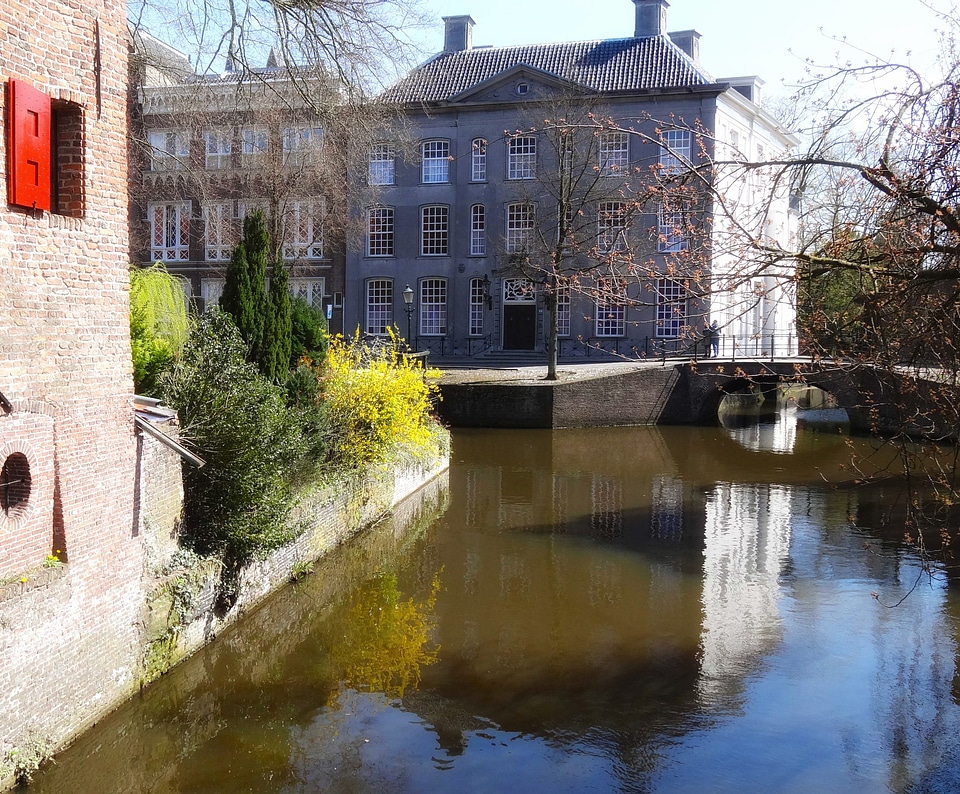 Buildings canal water