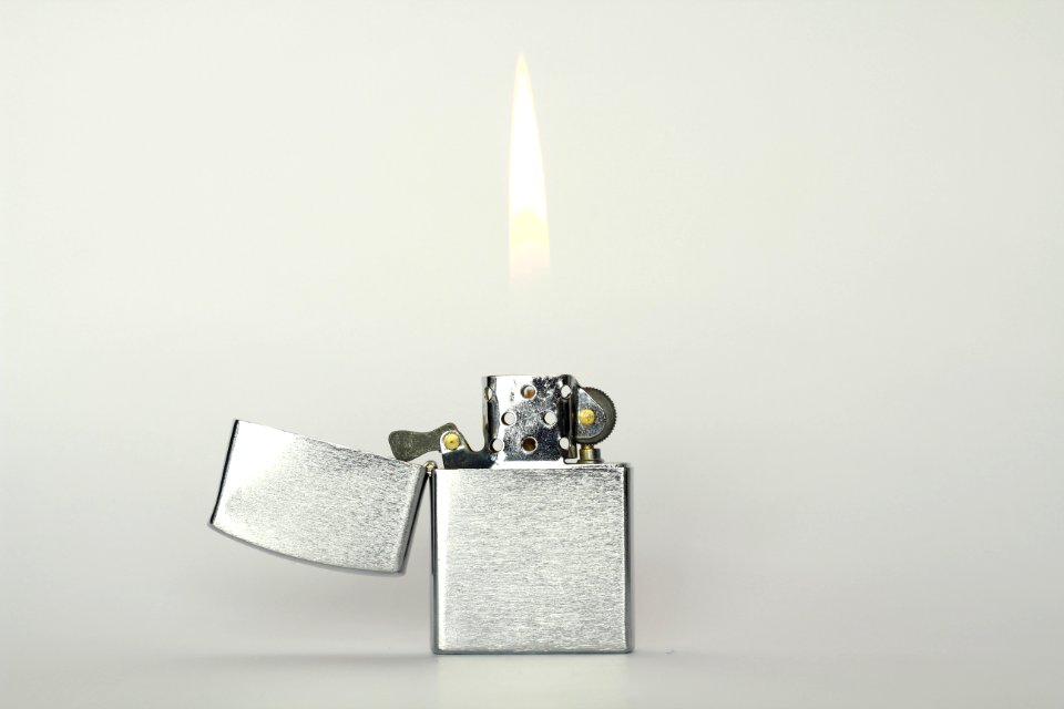Grey Flip Top Lighter