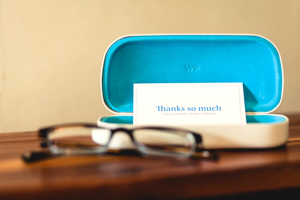 Eyeglass Case With Thank You Note