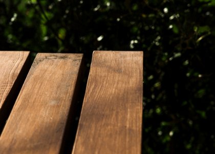 Wooden Slats Of A Park Bench