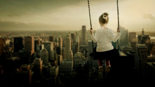 Woman Looking At Cityscape
