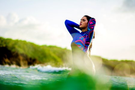 Woman Standing In Water photo