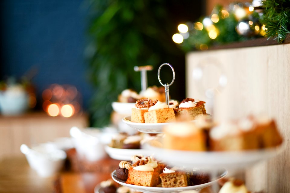 Plates With Pieces Of Iced Cake Cake