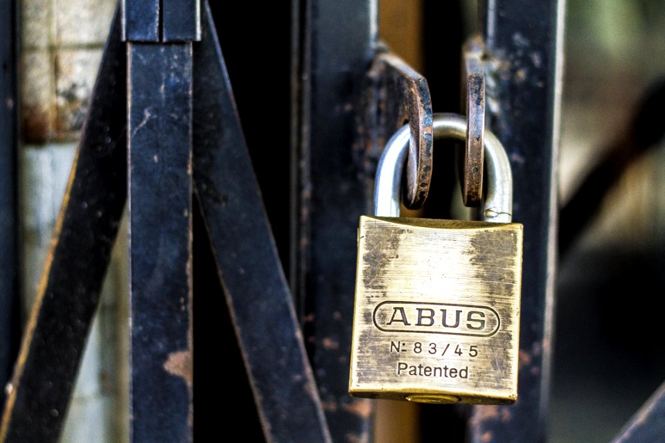 Padlock On Metal Door photo