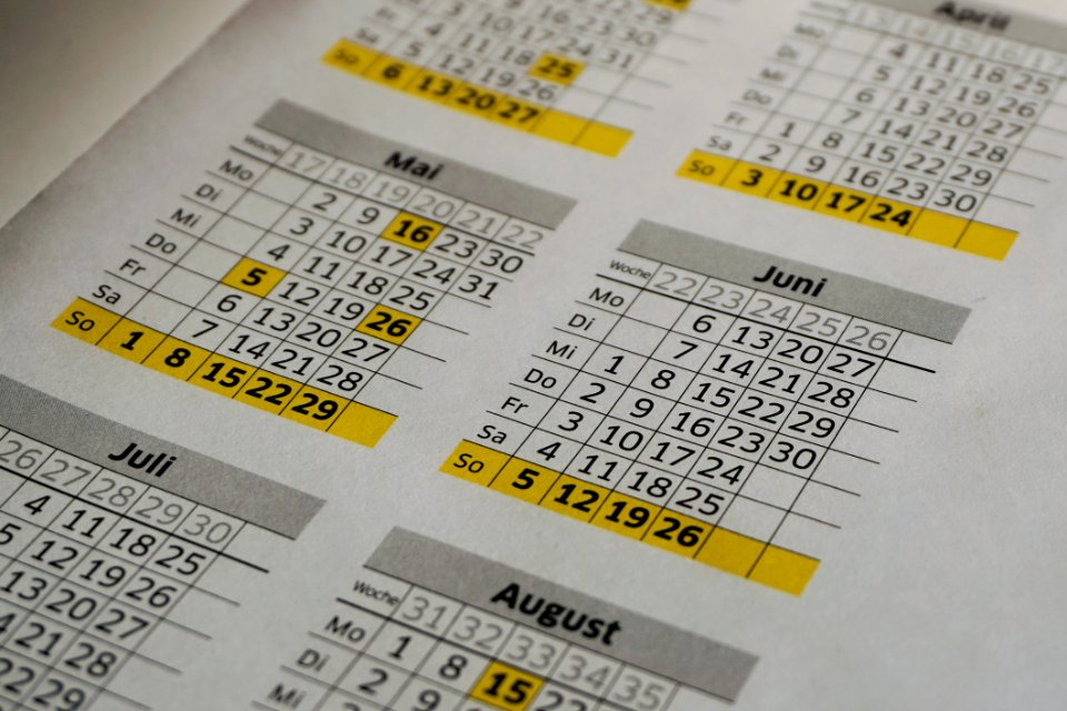 Annual Calendar Page