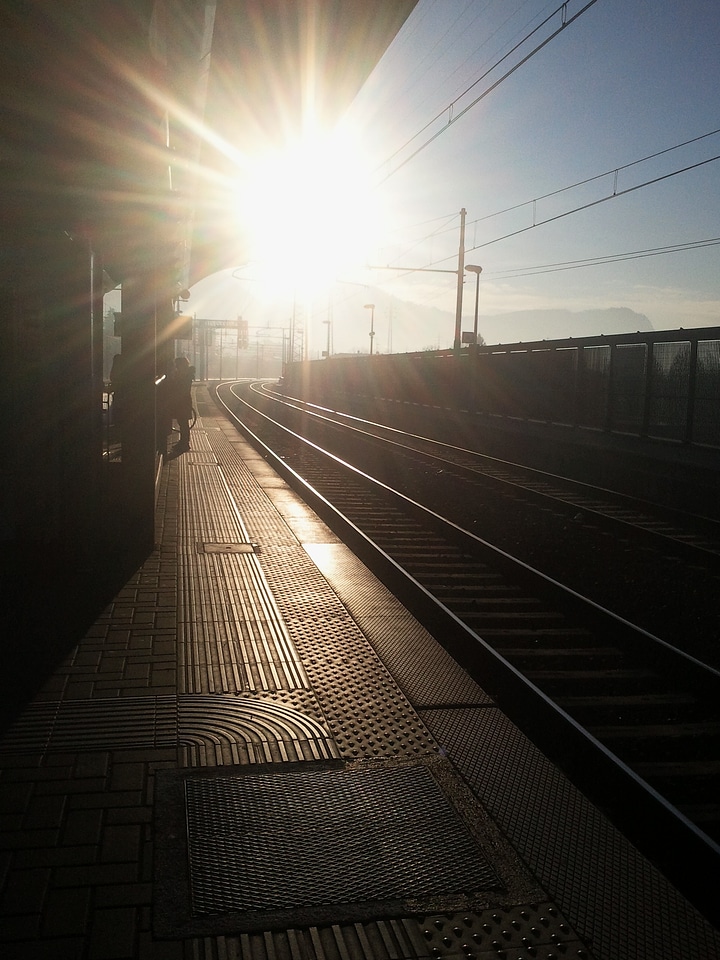 Platform sunset sky