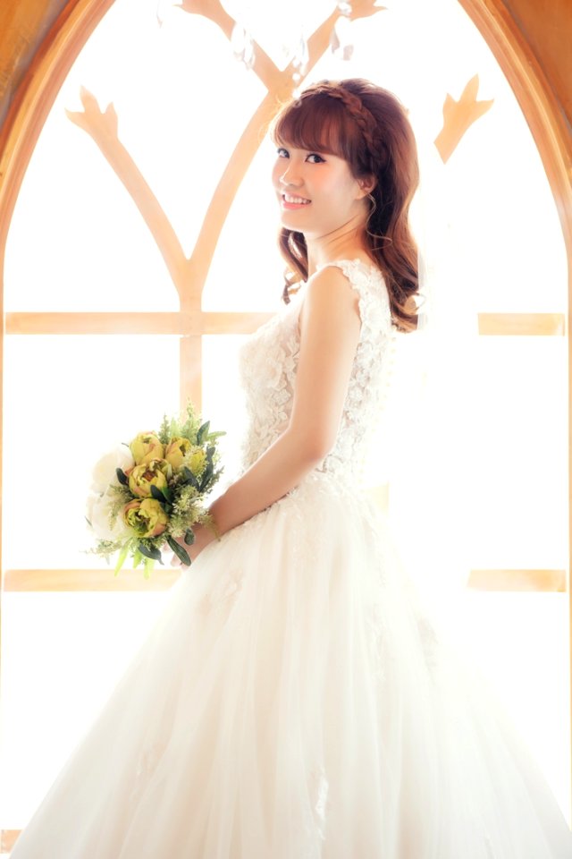 Portrait Of Bride In Church photo