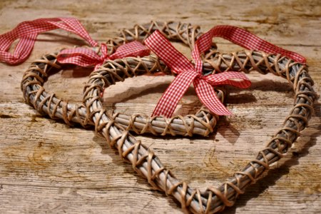 Rustic Hearts With Bows photo