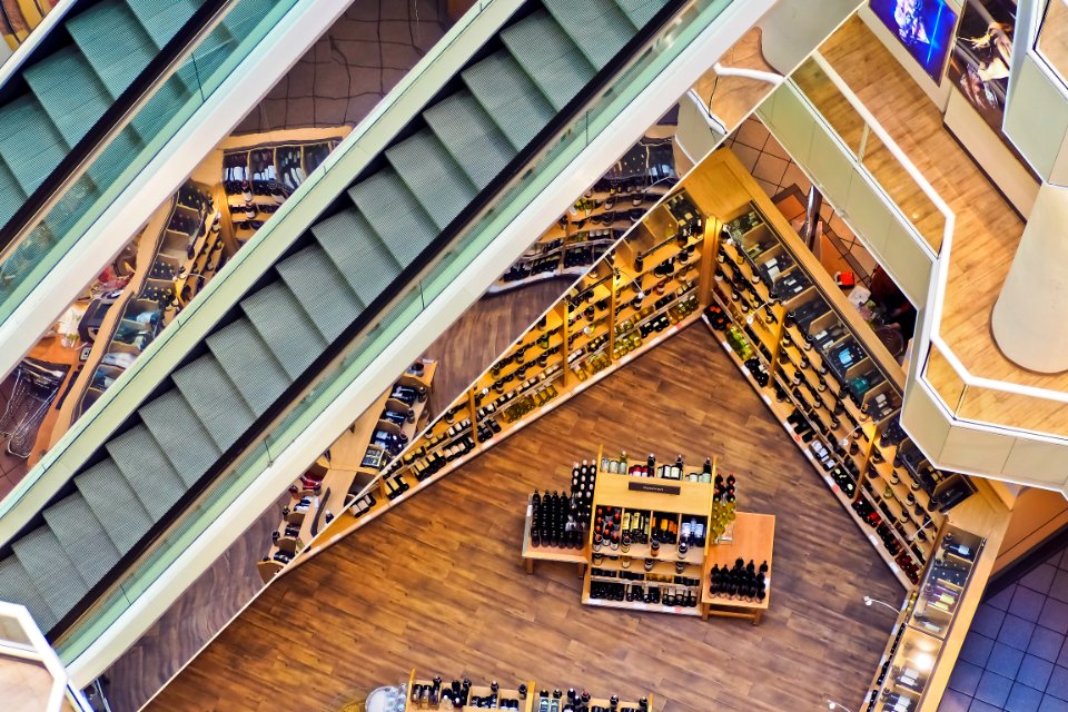 Escalator In Modern Mall