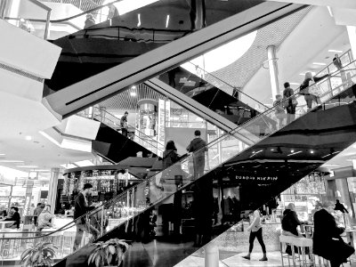 Escalator In Modern Shopping Center photo