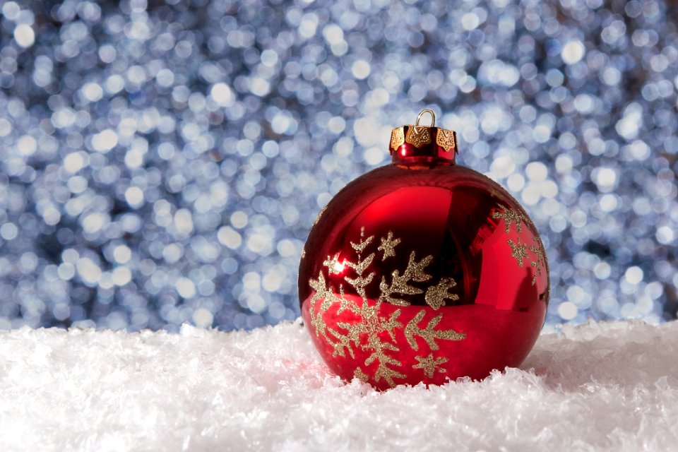 Christmas Ball In Snow
