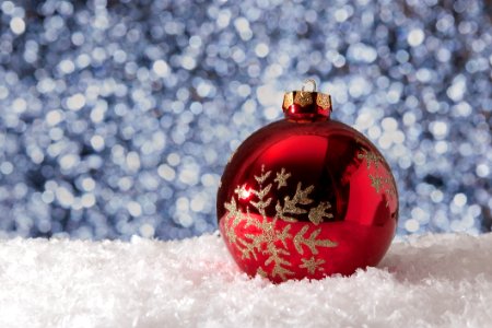 Christmas Ball In Snow
