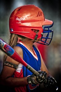 Girl Playing Baseball