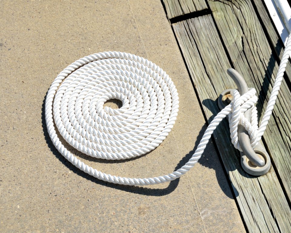 Coil Of Nautical Rope On Quayside photo