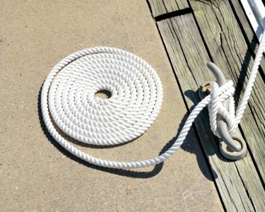 Coil Of Nautical Rope On Quayside photo