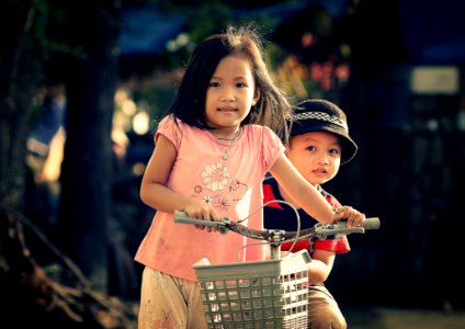Children Riding Bicycle photo