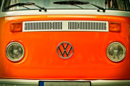Orange Volkswagen Beatle Van photo