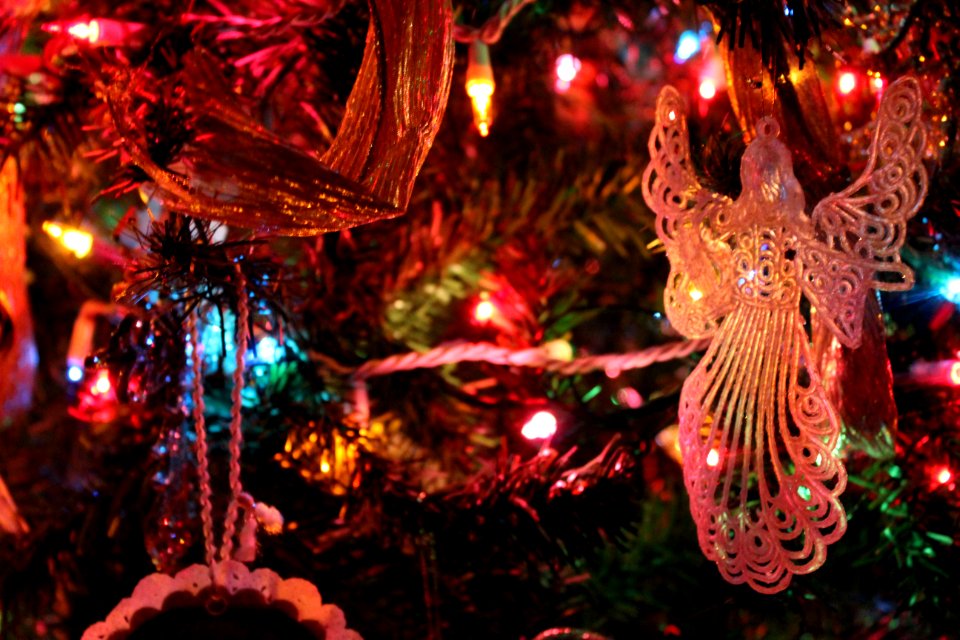 Angel Ornament In A Christmas Tree