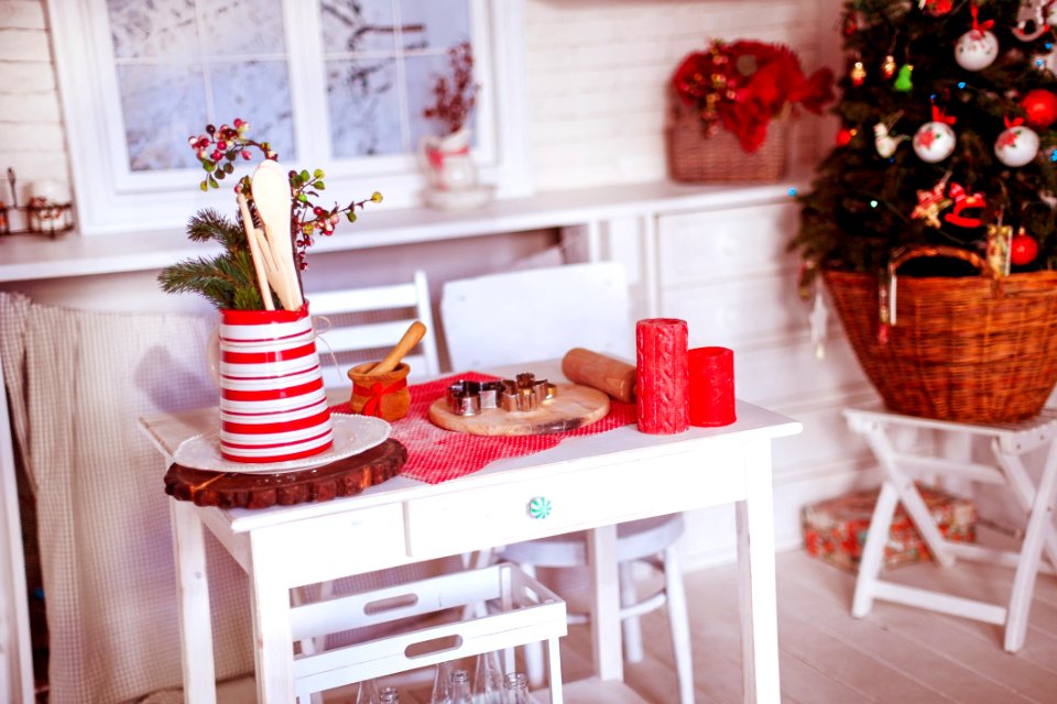 Christmas Decorations On Table