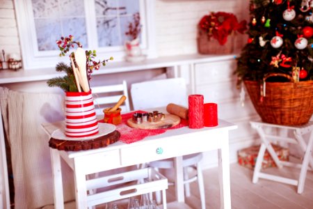 Christmas Decorations On Table