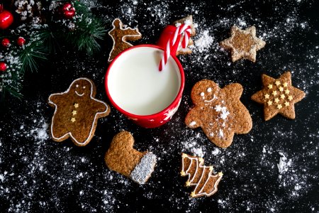 Christmas Cookies And Milk photo