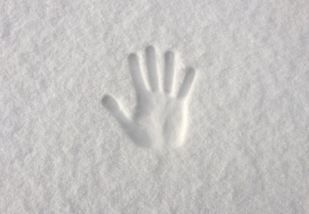 Hand Impression In Fresh Snow