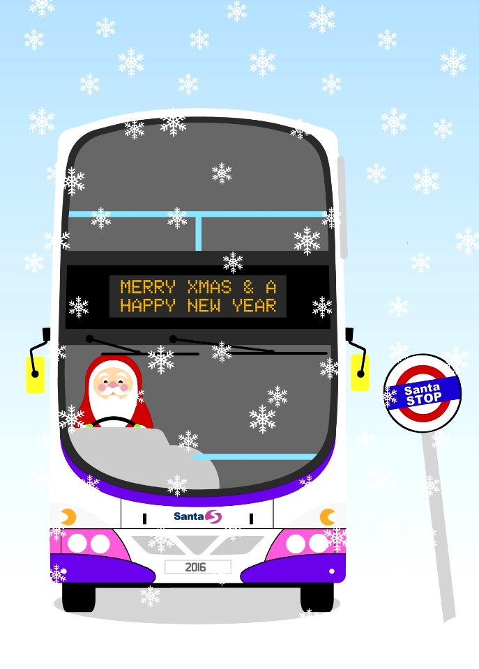 Volvo Gemini First Santa Bus Christmas Card