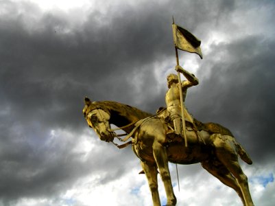 Joan Of Arc Golden Sculpture Statue