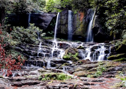 Close-up Of Waterfall Against Trees