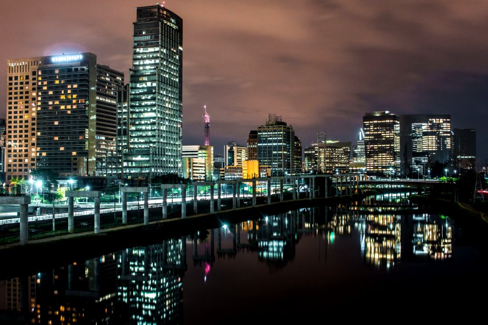 Illuminated City At Night