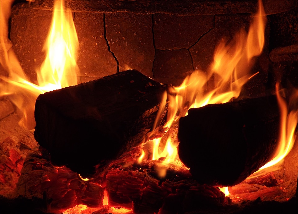 Flame wood fire light bulb