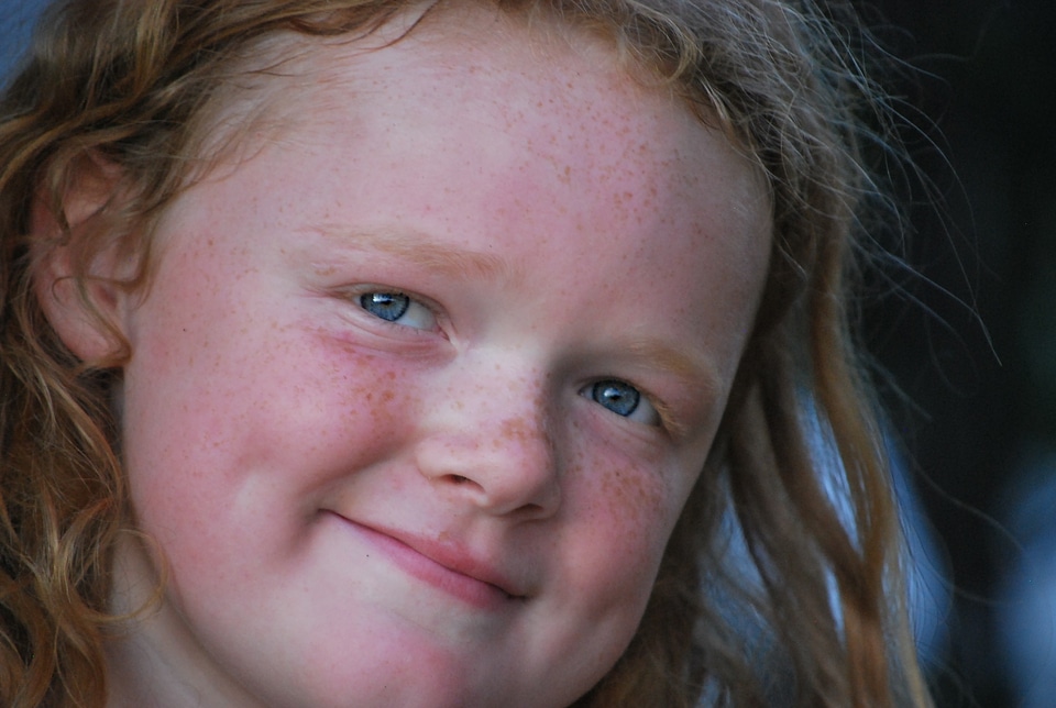 Red head young happy
