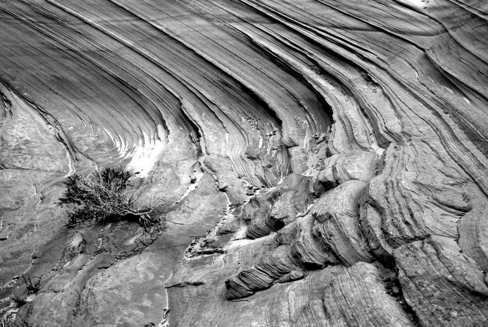 Grayscale Photo Of Rocky Terrain photo