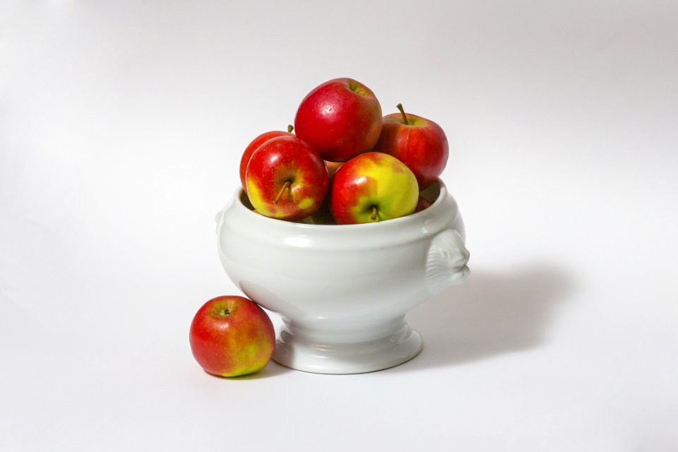 Ceramic Bowl Of Fresh Apples